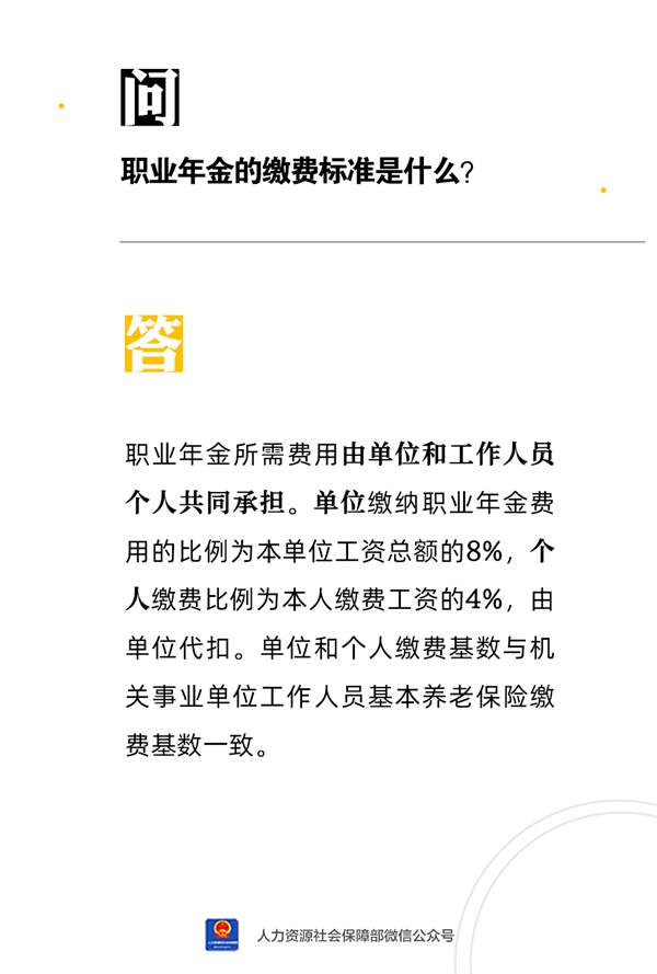 职业年金的缴费标准是什么？